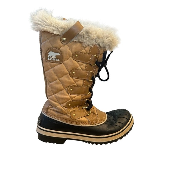 Sorel Shoes - Sorel Women's Quilted Tan and Black Winter Boots Tofino II Waterproof Size 7